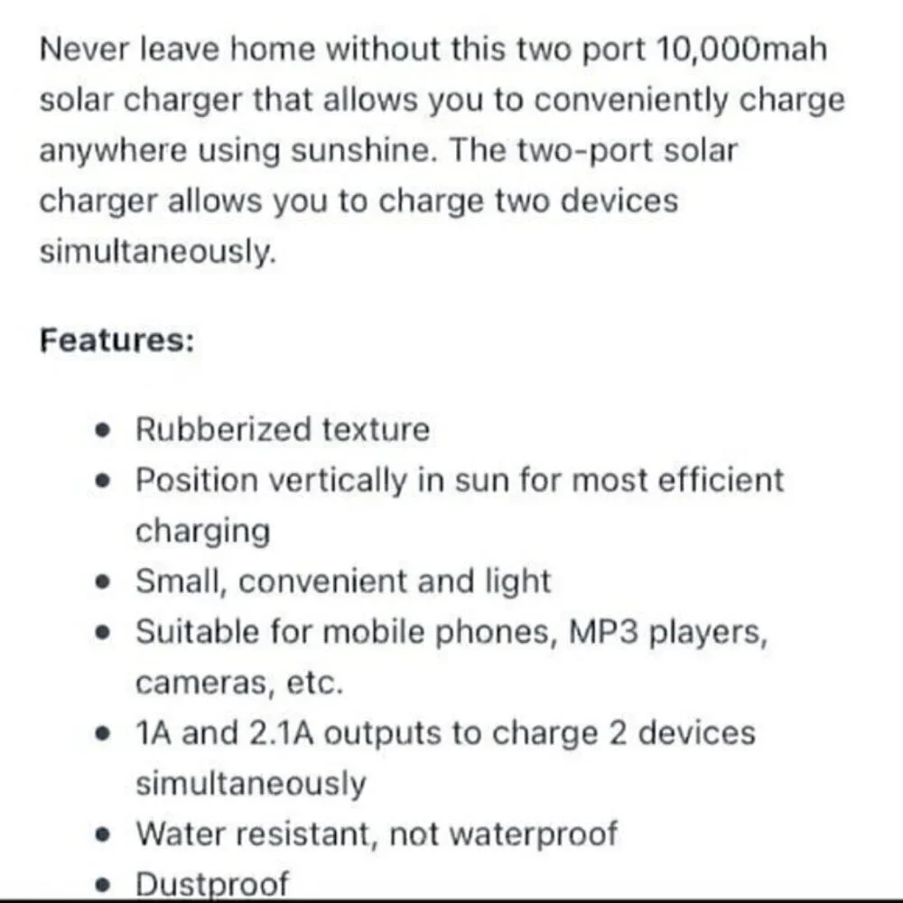 Portable solar charger blue